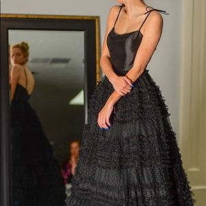 NWOT Boutique Black Lace Detail Dress Tie Straps